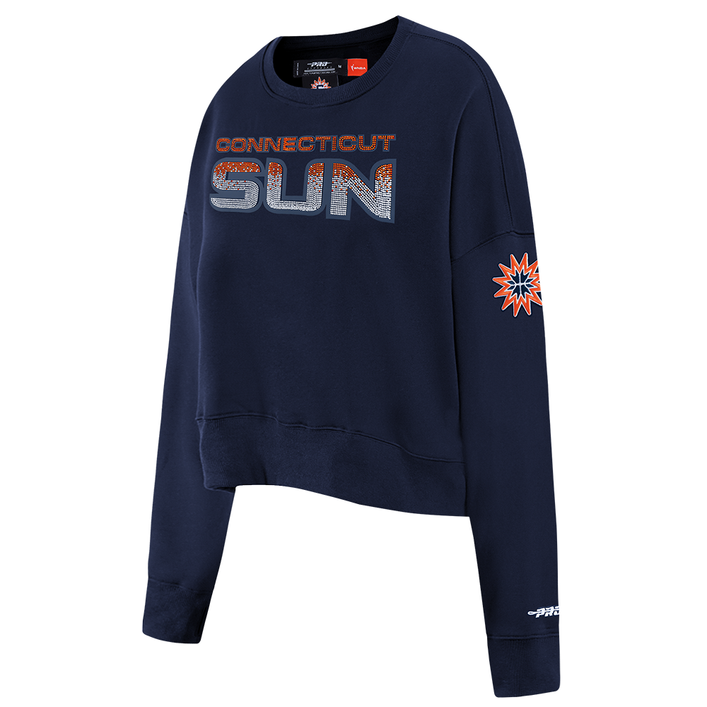 WNBA CONNECTICUT SUN JEWELS WOMEN'S FLEECE CREWNECK (MIDNIGHT NAVY)