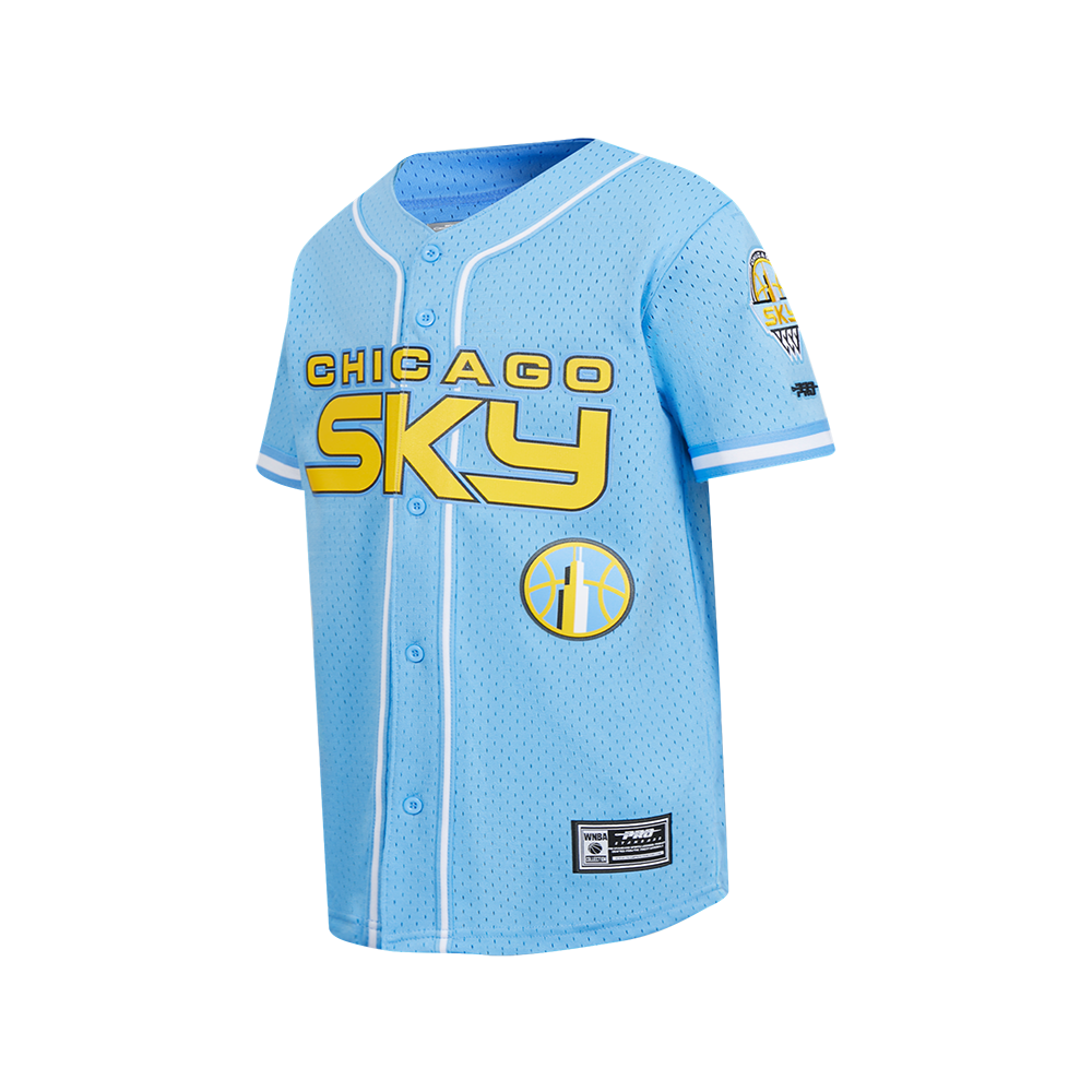 WNBA CHICAGO SKY CLASSIC MESH BIG BOY'S BUTTON DOWN SHIRT (UNIVERSITY BLUE)