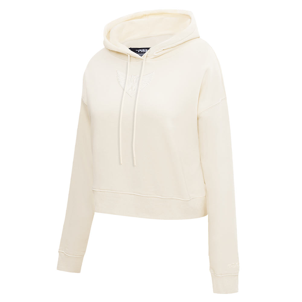 WNBA DALLAS WINGS NEUTRAL WOMEN'S CROPPED FLC PO HOODIE (EGGSHELL)