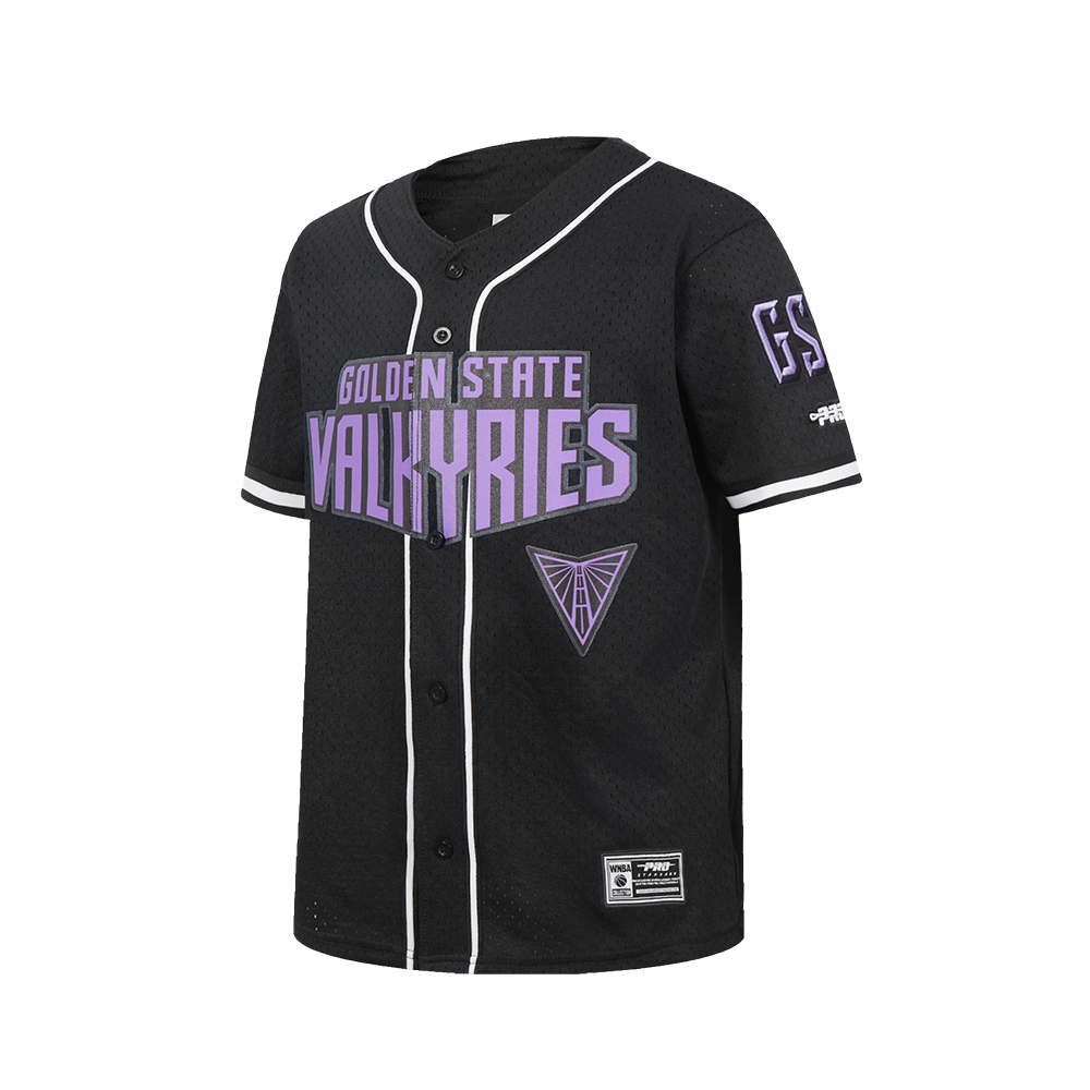 WNBA GOLDEN STATE VALKYRIES CLASSICL BIG BOY'S MESH BUTTON DOWN SHIRT (BLACK)