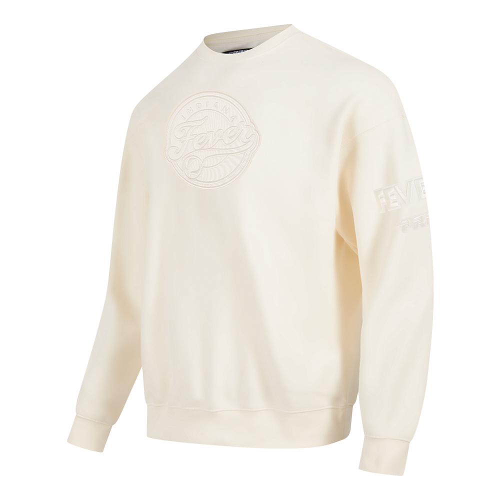 WNBA INDIANA FEVER NEUTRAL MEN'S DROP SHOULDER FLC CREWNECK (EGGSHELL)