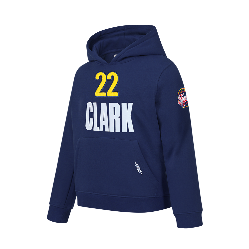 WNBA INDIANA FEVER CAITLIN CLARK #22 CLASSIC PLAYER NAME AND NUMBER BIG BOY'S FLEECE PO HOODIE (MIDNIGHT NAVY)
