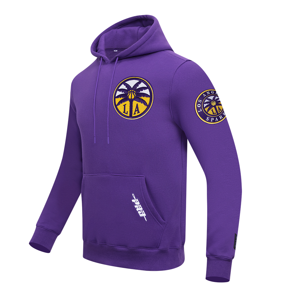 WNBA LOS ANGELES SPARKS CLASSIC CHENILLE MEN'S DOUBLE KNIT PULLOVER HOODIE (PURPLE)