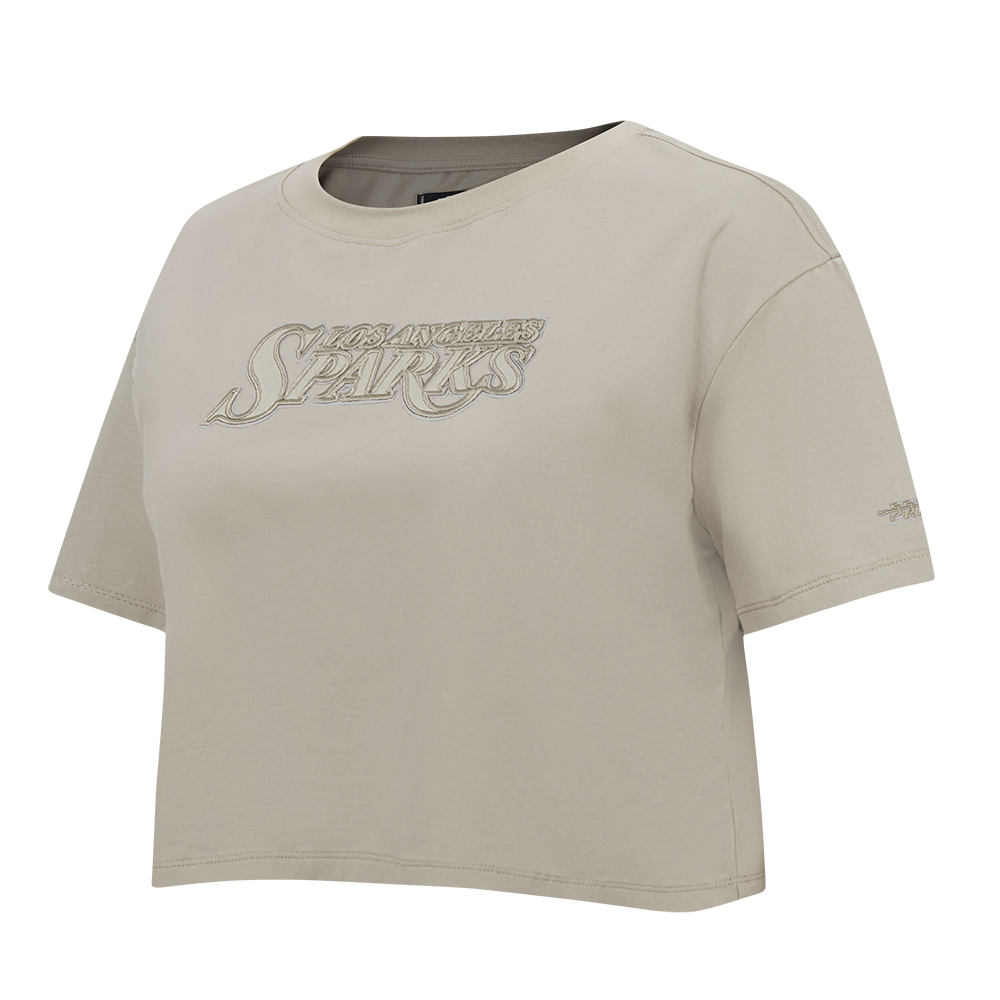 WNBA LOS ANGELES SPARKS NEUTRAL WOMEN'S SINGLE JERSEY BOXY TEE (TAUPE)