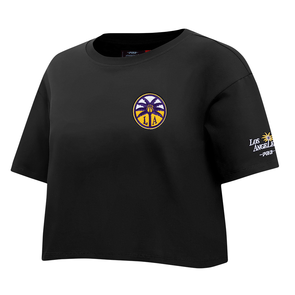 WNBA LOS ANGELES SPARKS CLASSIC ESSENTIALS WOMEN'S SINGLE JERSEY BOXY TEE (BLACK)