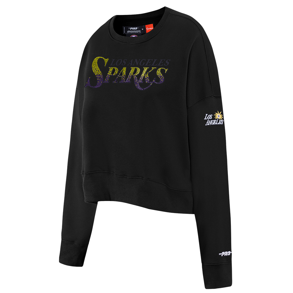 WNBA LOS ANGELES SPARKS JEWELS WOMEN'S FLEECE CREWNECK (BLACK)