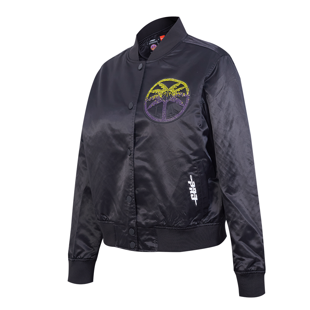 WNBA LOS ANGELES SPARKS JEWELS WOMEN'S SATIN JACKET (BLACK)