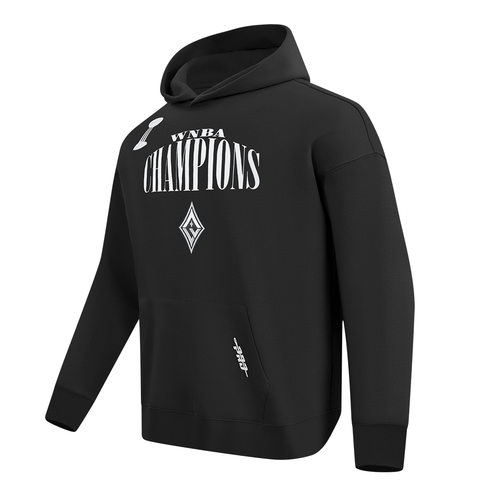 LAS VEGAS ACES WNBA FINALS 2025 MEN'S DROP SHOULDER FLC PO HOODI (BLACK)