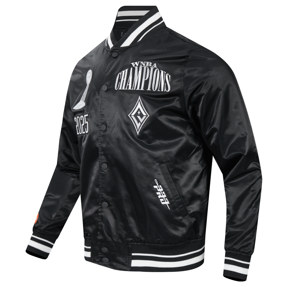 LAS VEGAS ACES WNBA FINALS 2025 PRO SATIN MEN'S RIB JACKET (BLACK)