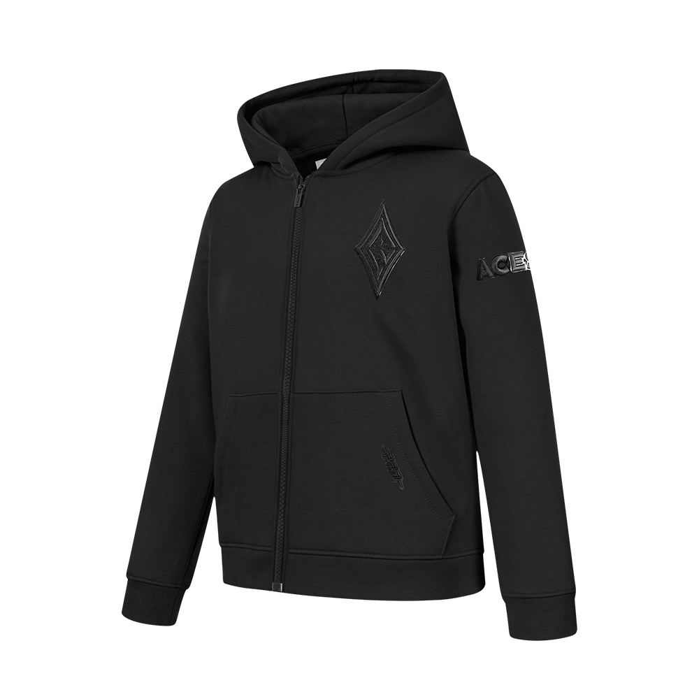 WNBA LAS VEGAS ACES TRIPLE BLACK BIG BOYS FLC FZ HOODIE (BLACK)