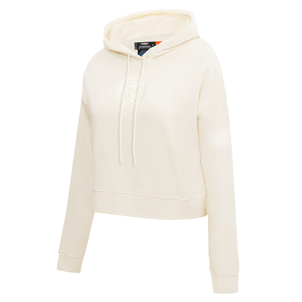 WNBA MINNESOTA LYNX NEUTRAL WOMEN'S CROPPED FLC PO HOODIE (EGGSHELL)