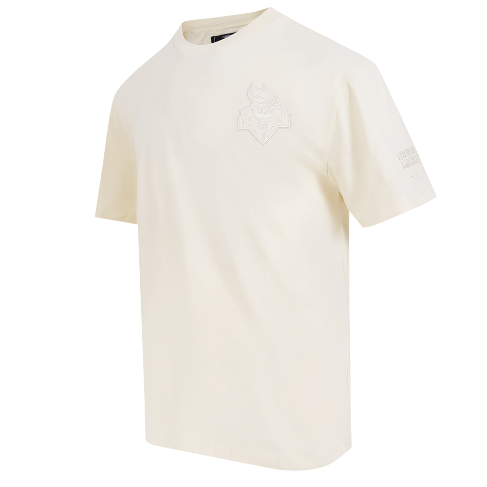WNBA NEW YORK LIBERTY NEUTRAL MEN'S COTTON JERSEY DROP SHOULDER TEE (EGGSHELL)