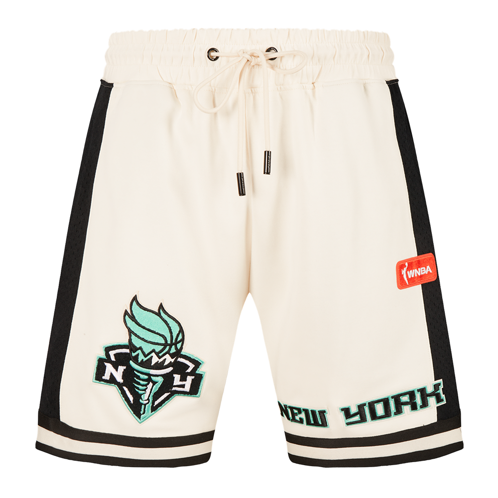 WNBA NEW YORK LIBERTY RETRO CLASSICS MEN'S DOUBLE KNIT 2.0 SHORT (EGGSHELL/ BLACK)