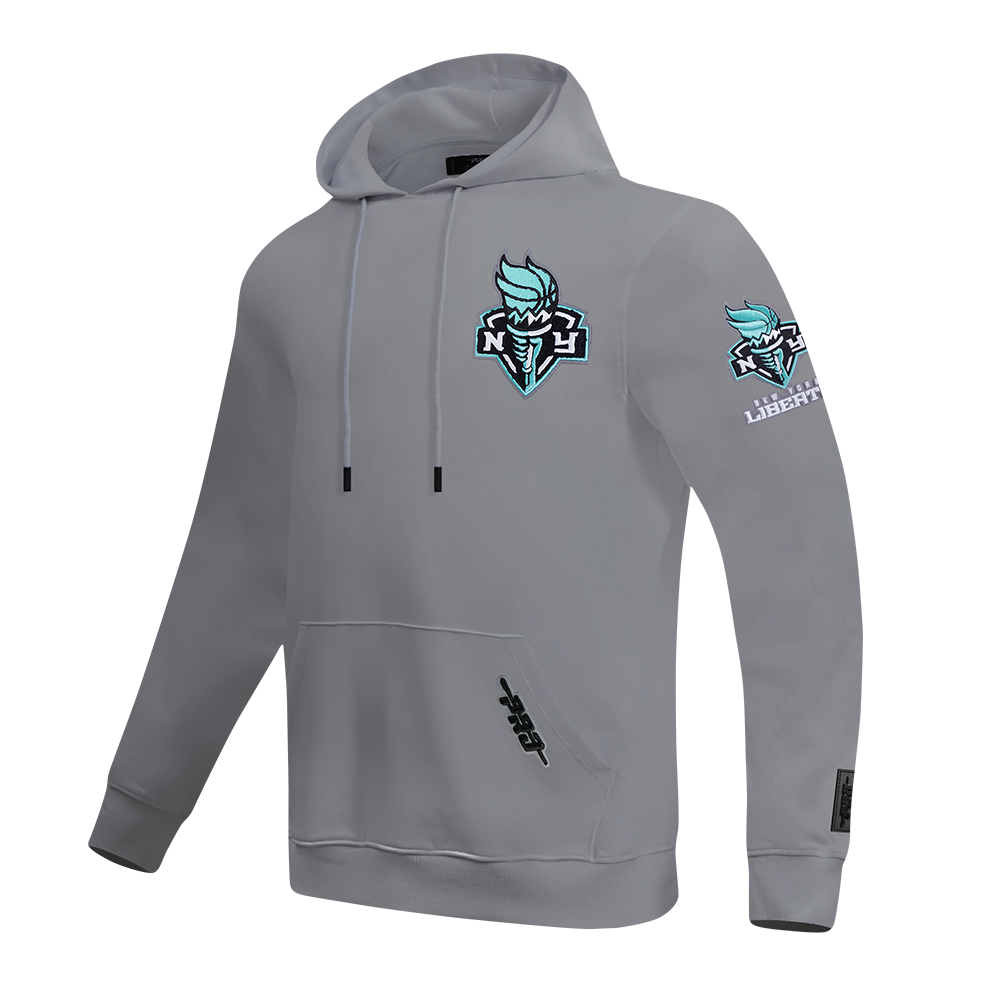 WNBA NEW YORK LIBERTY CLASSIC CHENILLE MEN'S DK PO HOODIE (GRAY)