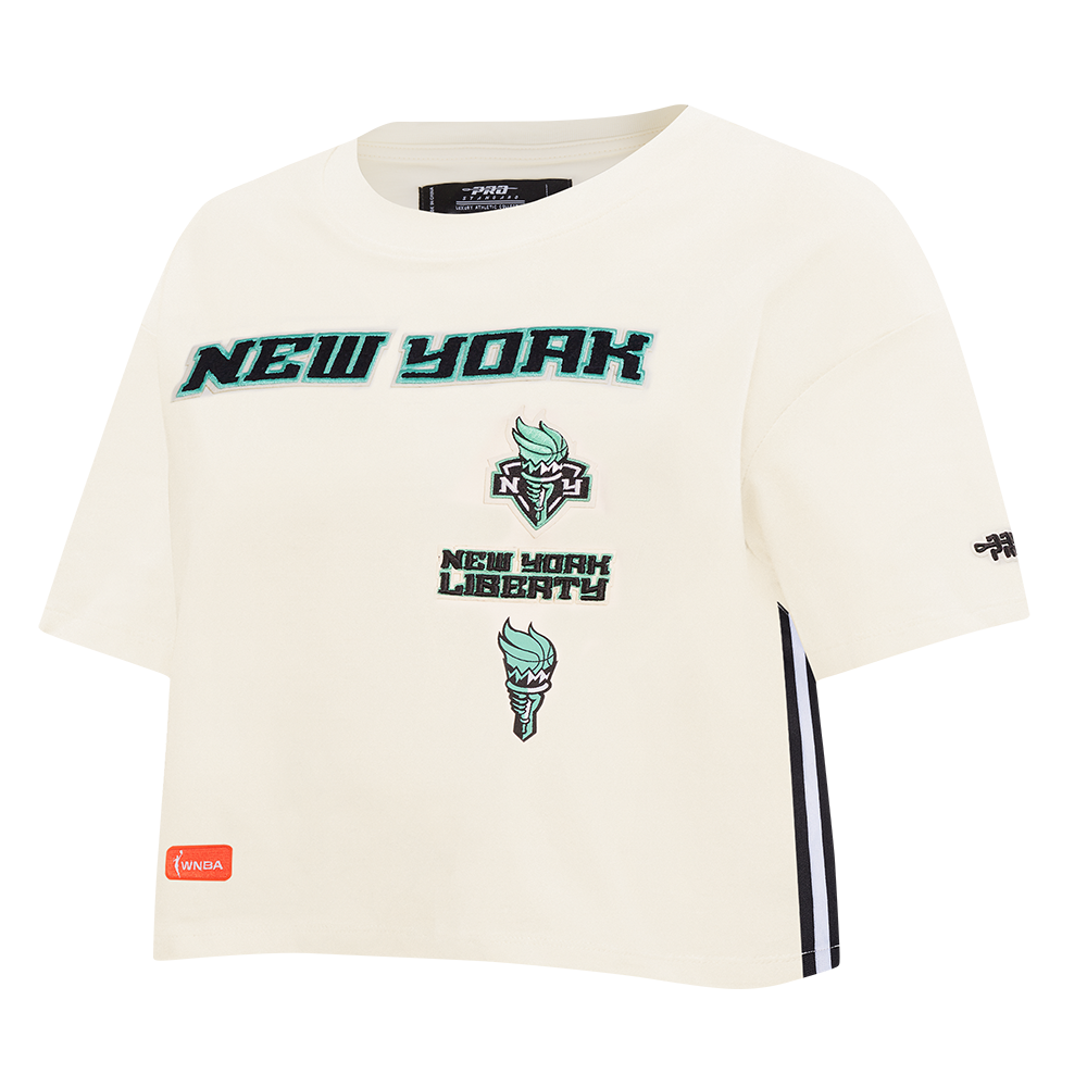 WNBA NEW YORK LIBERTY RETRO CLASSICS WOMEN'S SINGLE JERSEY BOXY TEE (EGGSHELL)