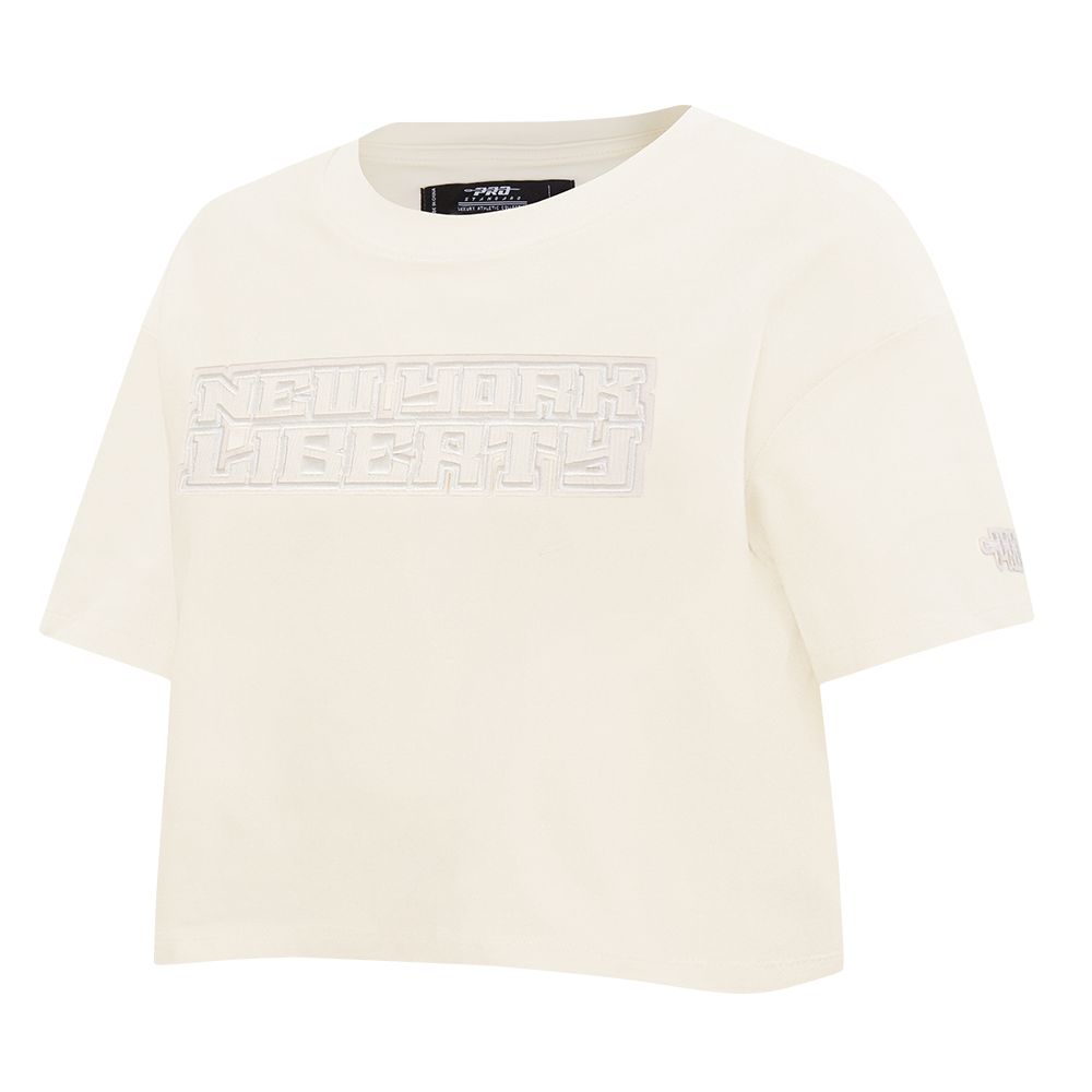 WNBA NEW YORK LIBERTY NEUTRAL WOMEN'S SINGLE JERSEY BOXY TEE (EGGSHELL)