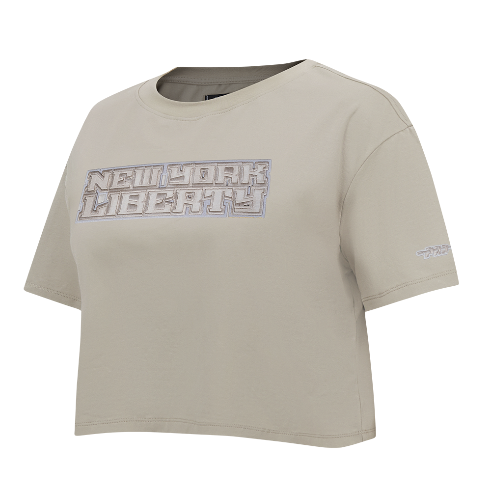 WNBA NEW YORK LIBERTY NEUTRAL WOMEN'S SINGLE JERSEY BOXY TEE (TAUPE)