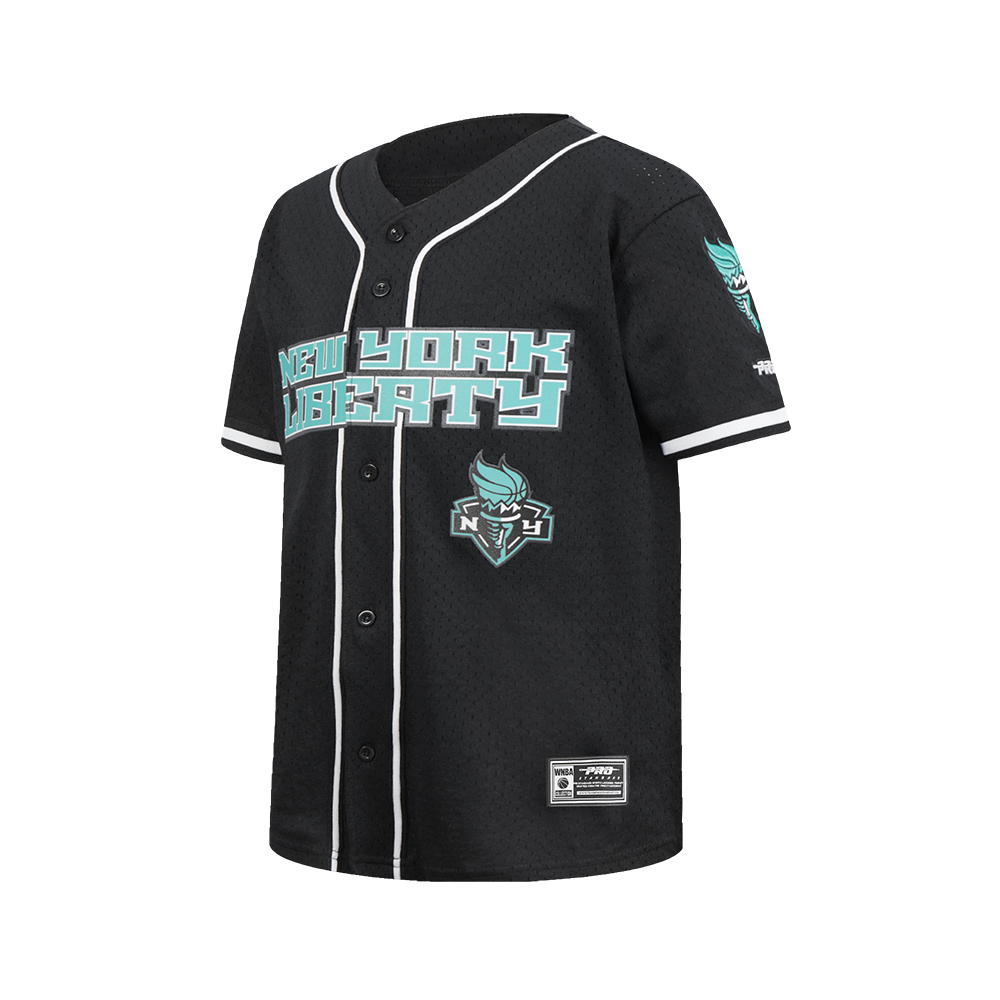 NEW YORK LIBERTY CLASSIC MESH BIG BOY'S BUTTON DOWN SHIRT (BLACK)