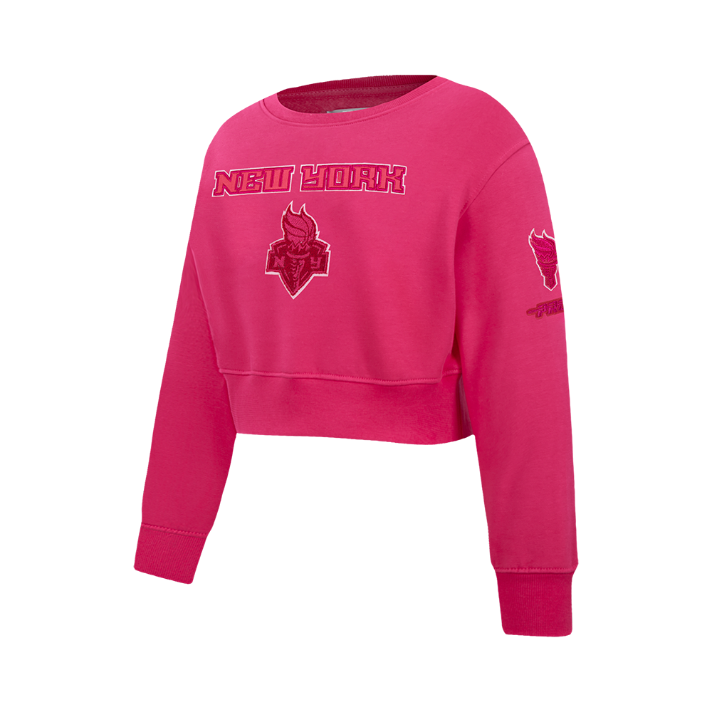 WNBA NEW YORK LIBERTY CLASSIC TRIPLE PINK BIG GIRL'S FLC CREWNECK (BEETROOT PURPLE)