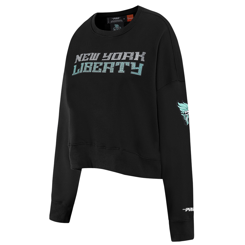 WNBA NEW YORK LIBERTY JEWELS WOMEN'S FLEECE CREWNECK (BLACK)