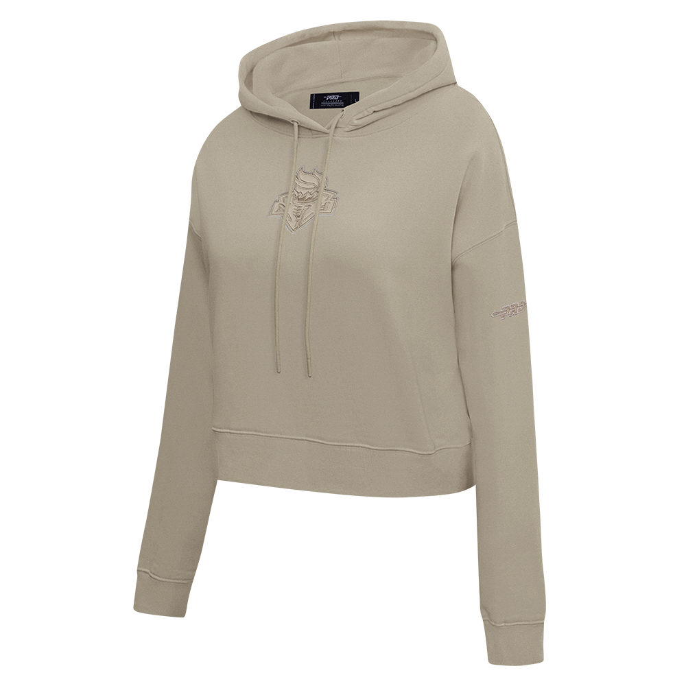 WNBA NEW YORK LIBERTY NEUTRAL WOMEN'S CROPPED FLEECE PULLOVER HOODIE (TAUPE)