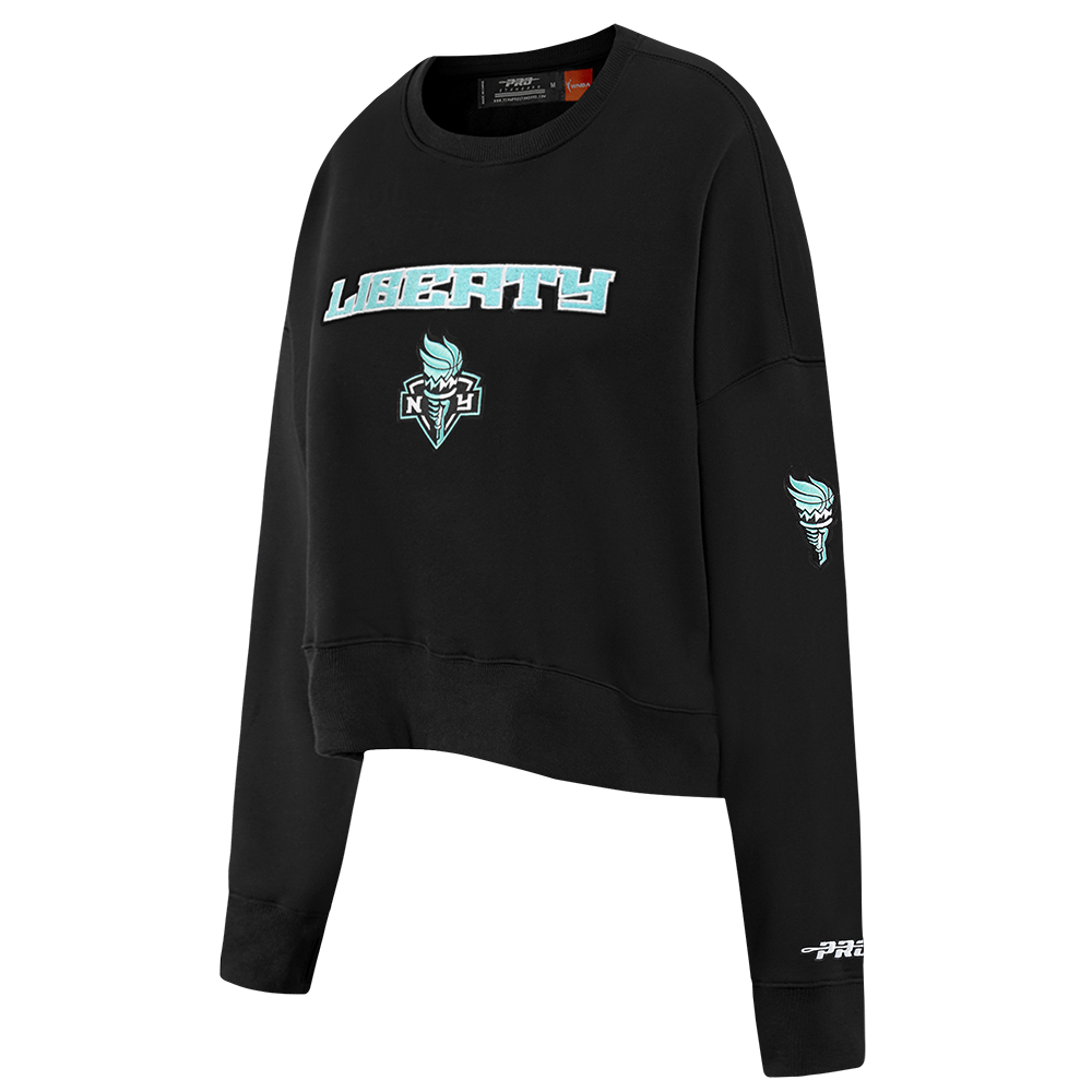 WNBA NEW YORK LIBERTY CLASSIC ESSENTIALS WOMEN'S FLEECE CREWNECK (BLACK)