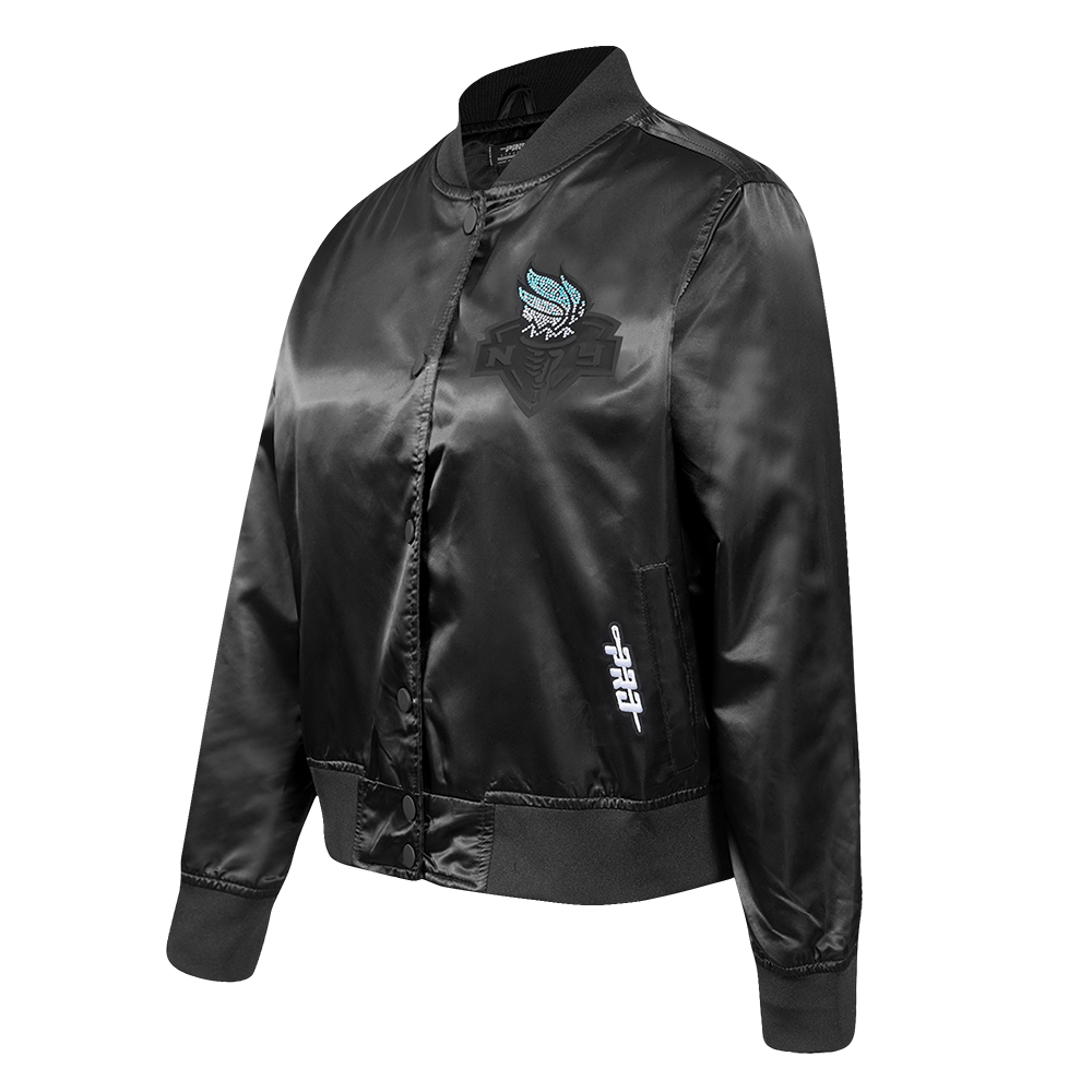 WNBA NEW YORK LIBERTY JEWELS WOMEN'S SATIN JACKET (BLACK)