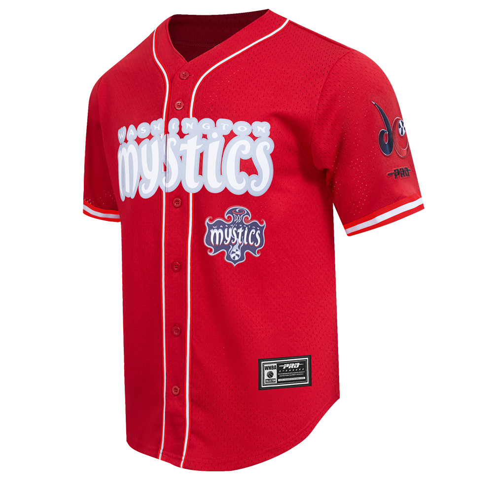 WNBA WASHINGTON MYSTICS MESH MEN'S BUTTON DOWN SHIRT (RED)
