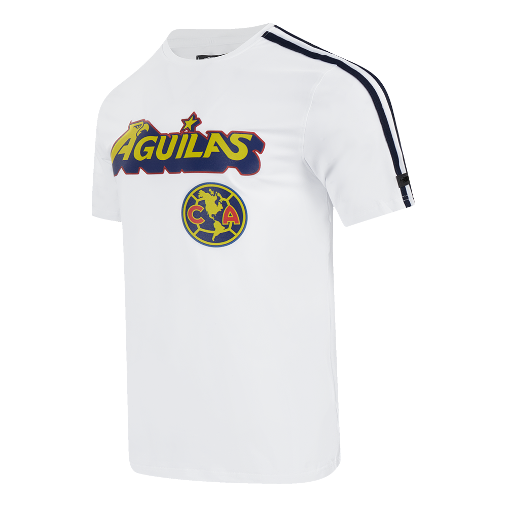 LIGA MX CLUB AMERICA MESH MEN'S SINGLE JERSEY TAPING TEE (WHITE/MIDNIGHT NAVY)