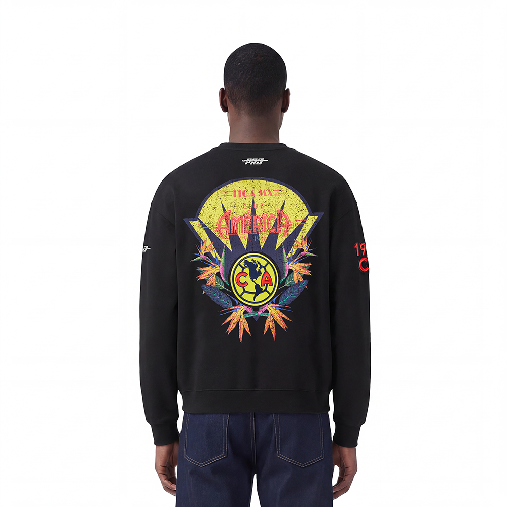 LIGA MX CLUB AMERICA PARADISE MEN'S CREWNECK SWEATSHIRT (BLACK)