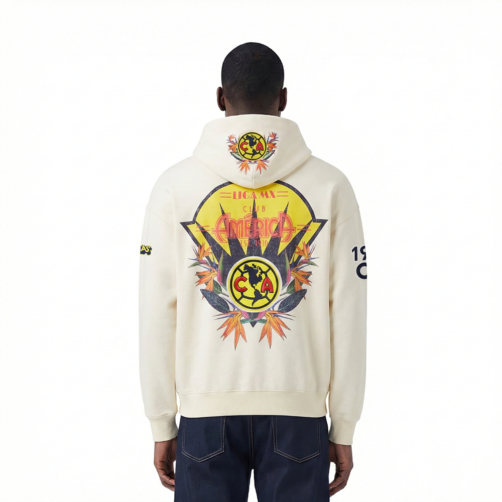 LIGA MX CLUB AMERICA PARADISE MEN'S PULL OVER HOODIE (EGGSHELL)