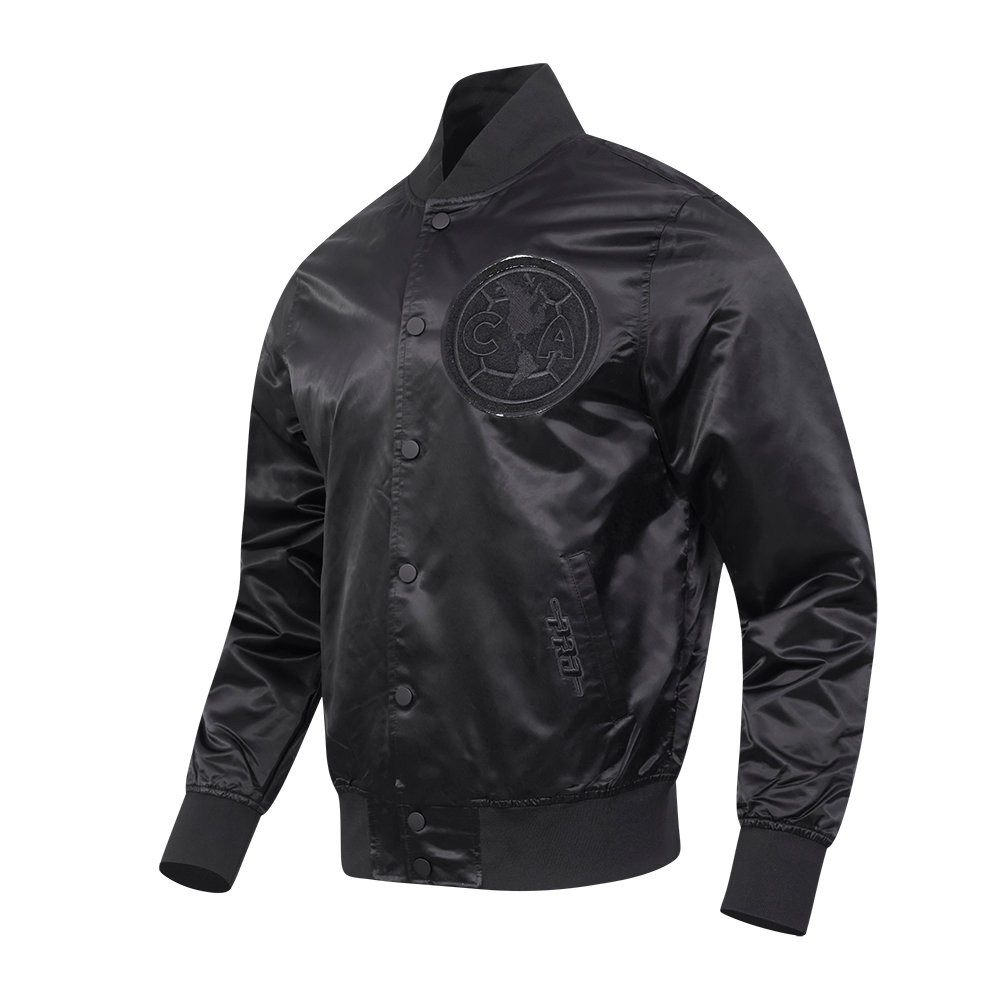LIGA MX CLUB AMERICA CLASSIC 3BK MEN'S SATIN JACKET (BLACK)