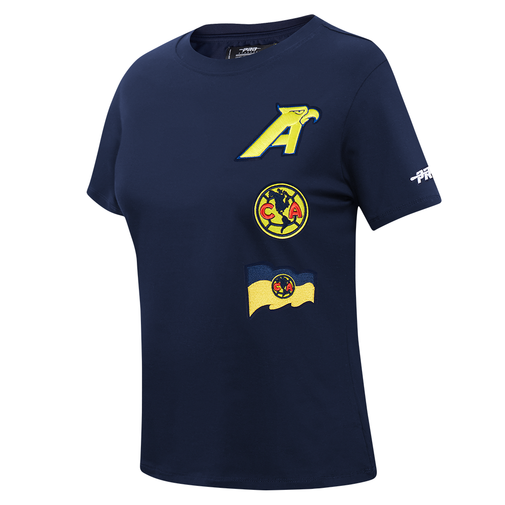 LIGA MX CLUB AMERICA STADIUM WOMEN'S SHORT SLEEVE SLIM FIT TEE (MIDNIGHT NAVY)