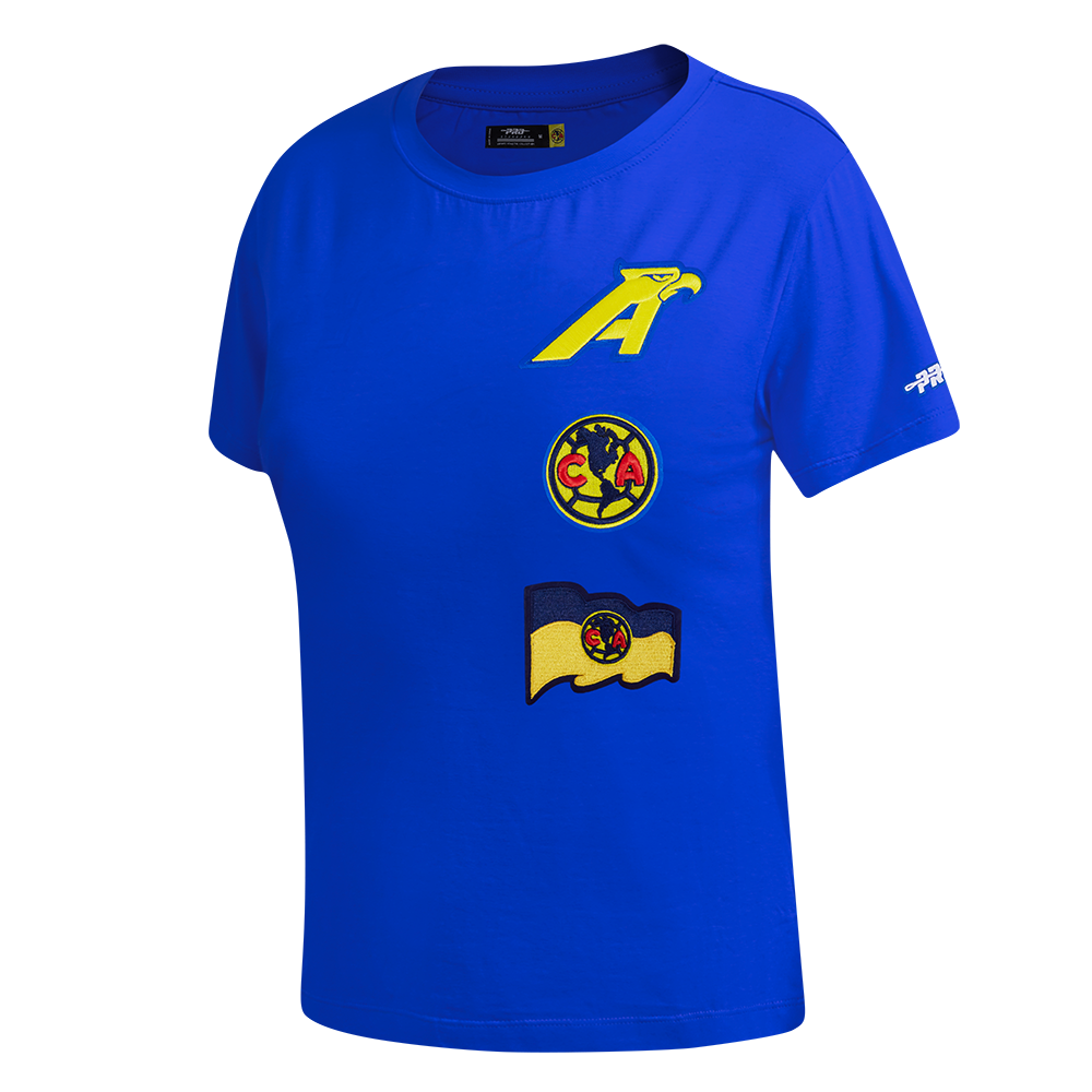 LIGA MX CLUB AMERICA STADIUM WOMEN'S SHORT SLEEVE SLIM FIT TEE (ROYAL BLUE)