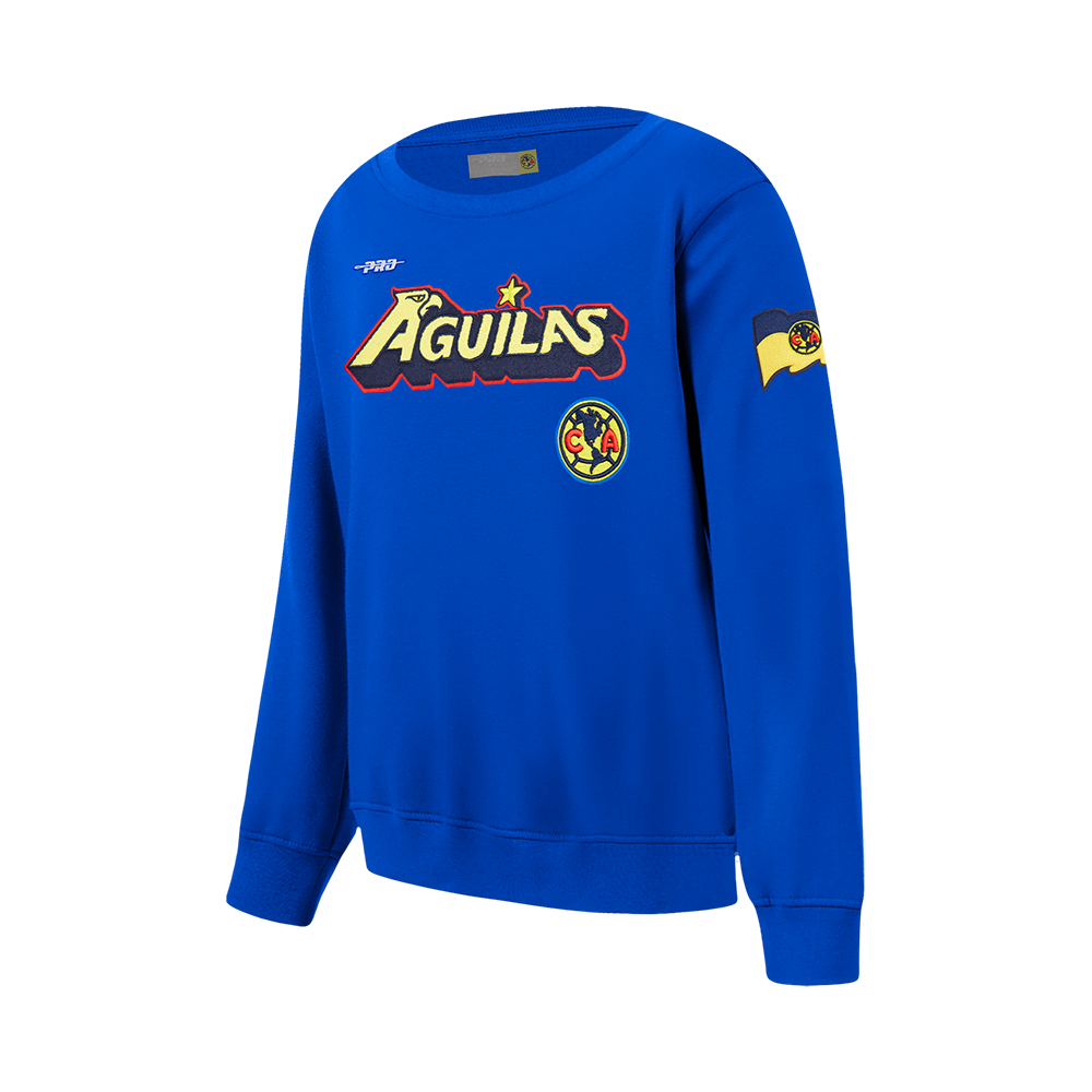 LIGA MX CLUB AMERICA STADIUM BIG BOYS FLEECE CREWNECK (ROYAL BLUE)