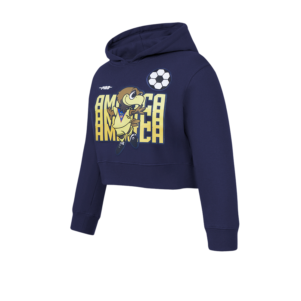 LIGA MX CLUB AMERICA STADIUM BIG GIRLS FLEECE PULLOVER HOODIE (MIDNIGHT NAVY)