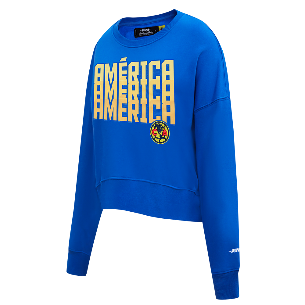LIGA MX CLUB AMERICA STADIUM WOMEN'S FLEECE CREWNECK (ROYAL BLUE)