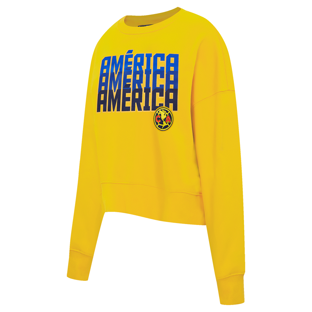 LIGA MX CLUB AMERICA STADIUM WOMEN'S FLEECE CREWNECK (YELLOW)