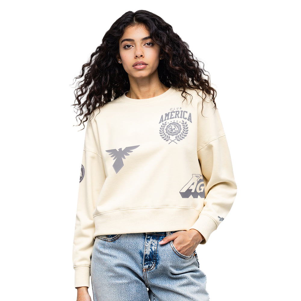 Liga MX CLUB AMERICA STREET TEAM WOMEN'S FLC CREWNECK (EGGSHELL)