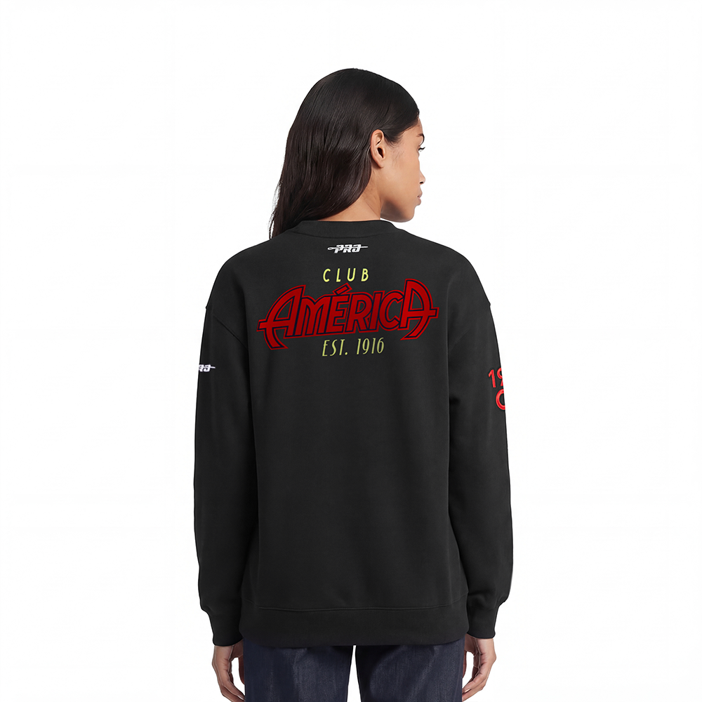 LIGA MX CLUB AMERICA PARADISE WOMEN'S CREWNECK SWEATSHIRT (BLACK)