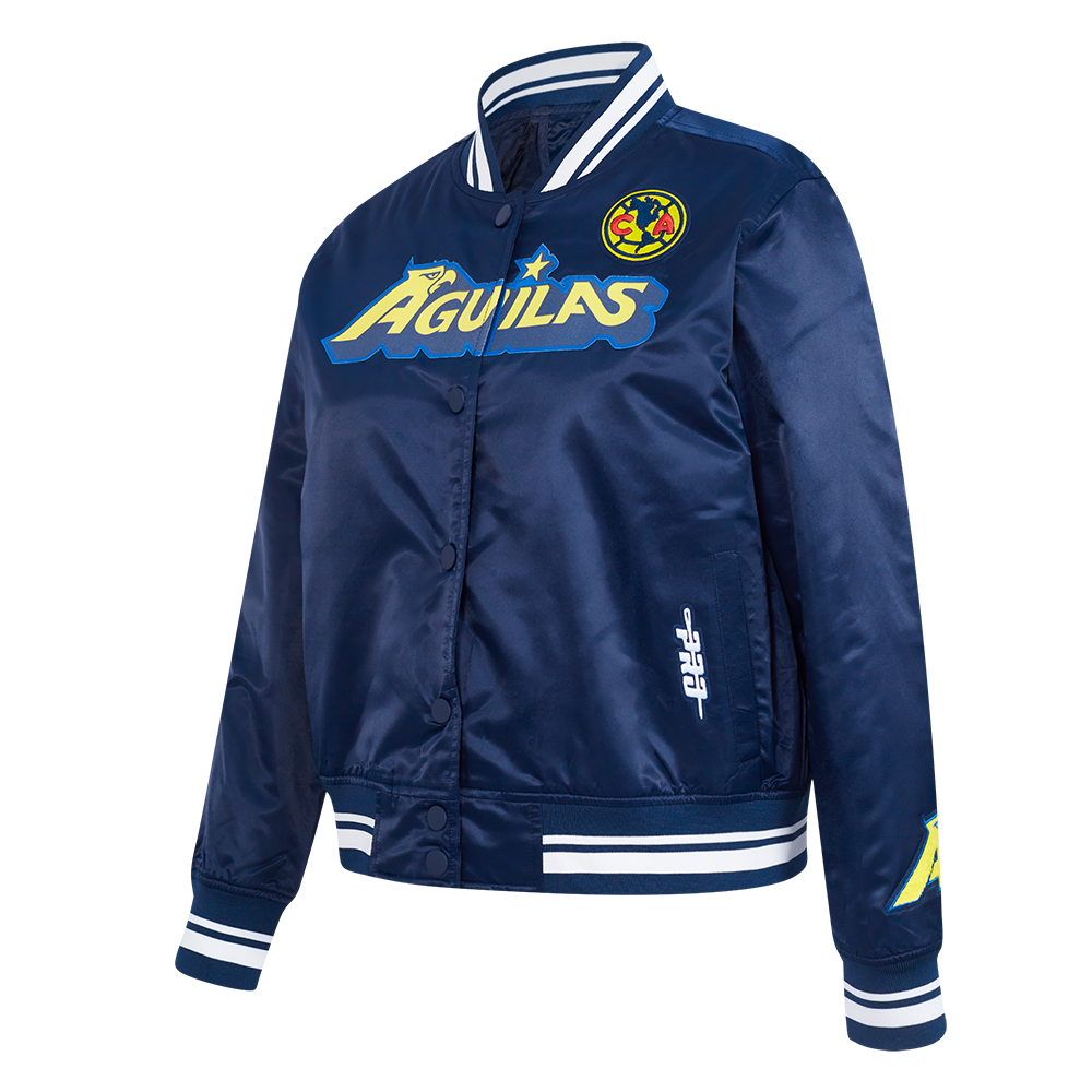 LIGA MX CLUB AMERICA STADIUM WOMEN'S RIB SATIN JACKET (MIDNIGHT NAVY)