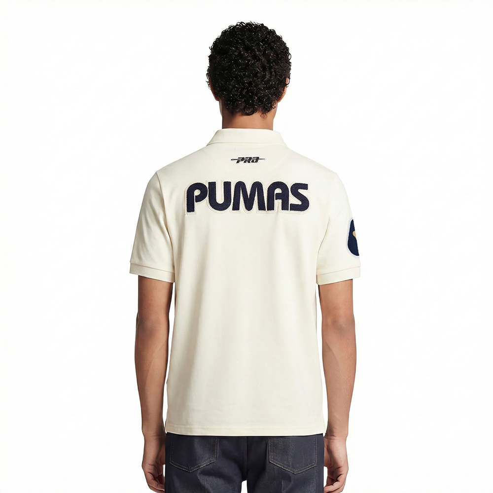 LIGA MX PUMAS UNAM CLASSIC CHENILLE MEN'S DK POLO (EGGSHELL)