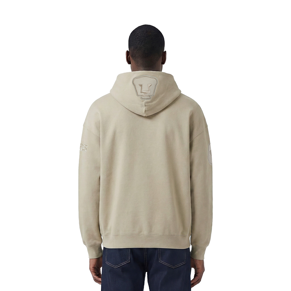 LIGA MX PUMAS UNAM NEUTRAL MEN'S DROP SHOULDER FLC PO HOODIE (TAUPE)
