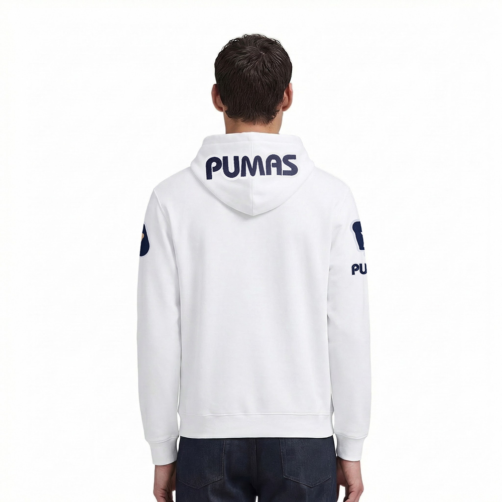 LIGA MX PUMAS UNAM CLASSIC CHENILLE MEN'S DK PO HOODIE (WHITE)