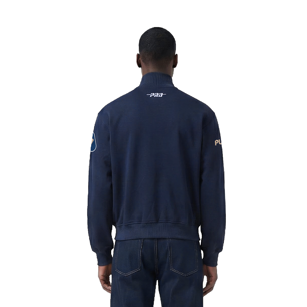 LIGA MX PUMAS UNAM CLASSIC CHENILLE MEN'S DBL KNIT TRACK JACKET (MIDNIGHT NAVY)