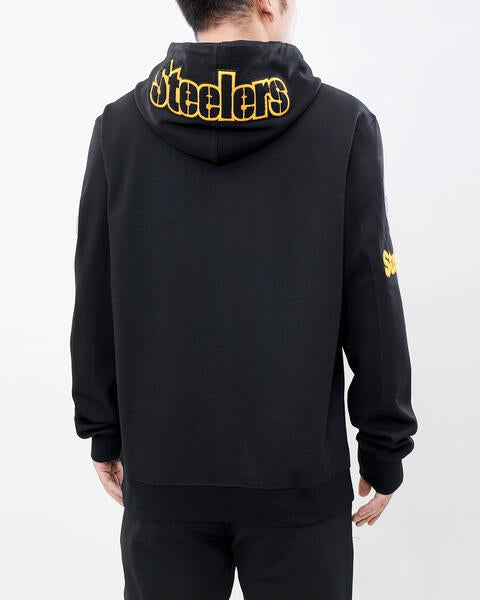 NFL PITTSBURGH STEELERS CLASSIC CHENILLE MEN´S PO HOODIE (BLACK