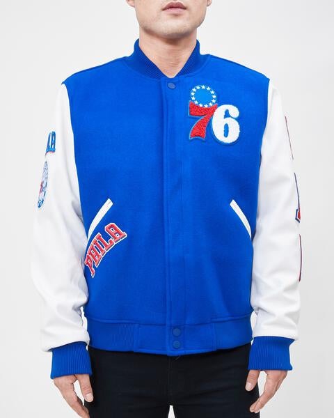 NBA PHILADELPHIA 76ERS CLASSIC WOOL MEN´S VARSITY JACKET (ROYAL