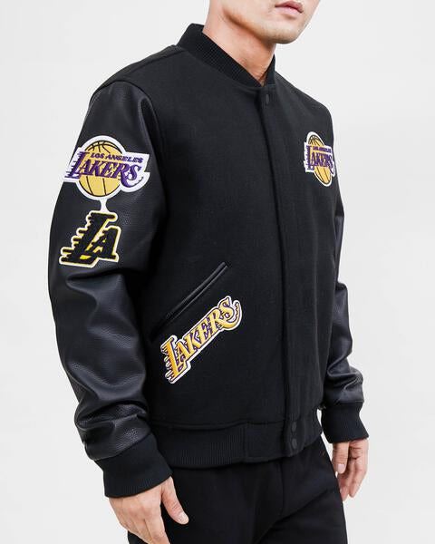Pro Standard Los Angeles Lakers Logo Varsity Jacket (Black