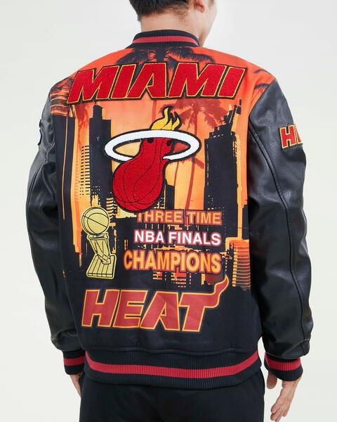 Miami Heat Pro Standard Black Pyramid Varsity Jacket