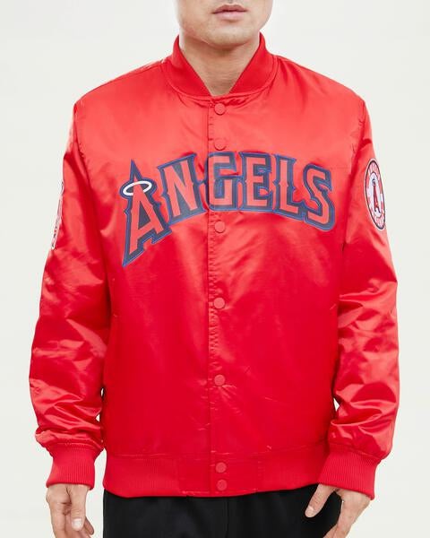 MLB LOS ANGELES ANGELS WORDMARK MEN´S SATIN JACKET (RED)